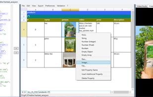 Create, edit JSON data in spreadsheet view (like in MS Excel / LibreOffice Calc / etc. )