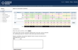 Vote interface in a normal poll (free text columns)