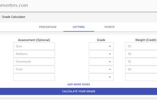 Calculate grades based on letters