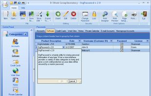 OrgPassword is a competently organized keeper of passwords and personal data