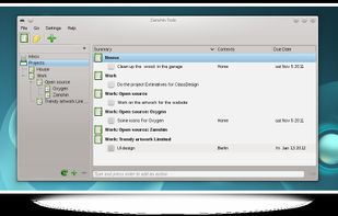 Zanshin user interface lets you quickly see an overview of your life and tasks.