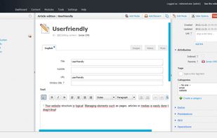 Editing interface and settings