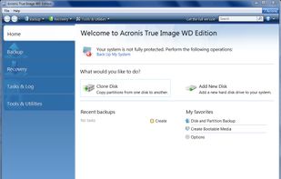 Acronis True Image for Western Digital screenshot 1
