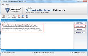 Insert the Outlook PST File or Folder by clicking on the “Add File”/”Add Folder” button.