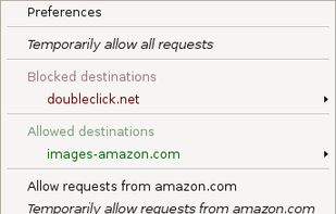 RequestPolicy screenshot 1