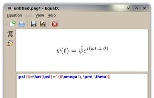 EqualX Editor window Type LaTeX, and EqualX shows your equation. 