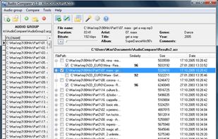 The results shown after the comparison is complete.