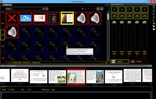 Dashboard with other Controls snapped in and PowerPoint file playing
