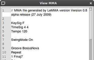 MMA code example