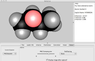 Example of user interface for CPK visualisation.