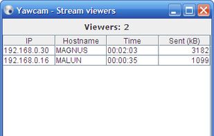 Window that shows the viewers