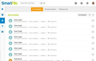 SmartFile activity tab.