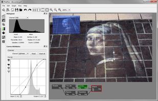 PixaFlux converting an image to lab color mode and adjusting it with the Curves node.