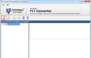 Open the PST file using “Open” button on which you want to apply conversion.