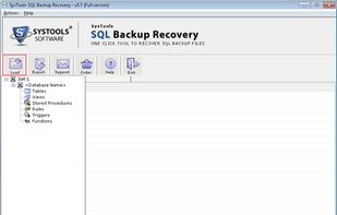 Click on load button to open backup file