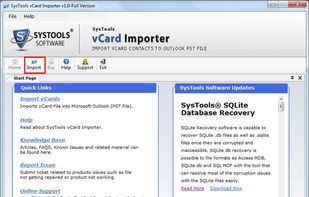 Initial Screen of vCard Importer Software