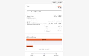 Booking Portal Accept Quote