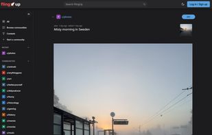 A photo post in dark mode