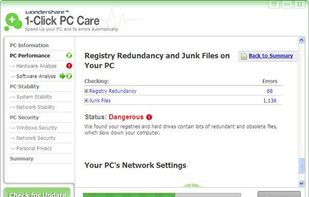 Wondershare 1-Click PC Care screenshot 1