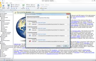 Documentation generation dialog