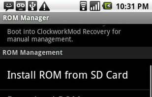 ROM Manager screenshot 1