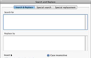 Several Search and Replace options.
