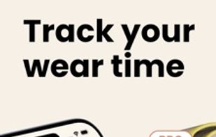 The Today screen: hours worn so far, the out-time budget left for the day, and one button to log a take-out. The Apple Watch app beside it does the same from your wrist, and is part of Pro.