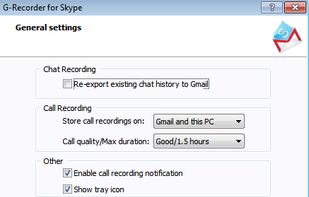 G-Recorder settings