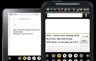 We've designed the vowel column to be operated by your os dextrous finger - your index finger. So we let you flip the layout depending on which hand you use. For right handers, the vowels are aligned on the left of the screen, and the alphabet reads right to left. And for left handers, the keypad flips so the vowels align on the right of the screen, and the alphabet reads left to right.
