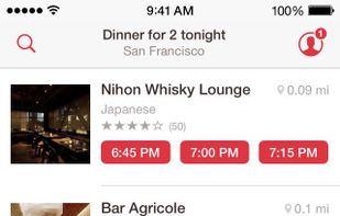 OpenTable screenshot 1