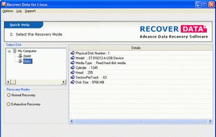 Recover Data for Linux screenshot 1