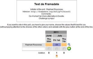 Simple example of a meeting poll (public interface)