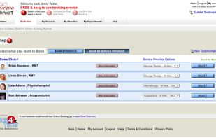 Client View - Book by Service or by Service Provider