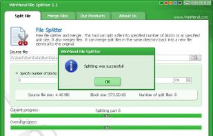 WinMend File Splitter screenshot 1