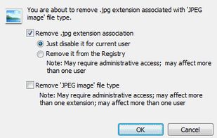 Removing file association