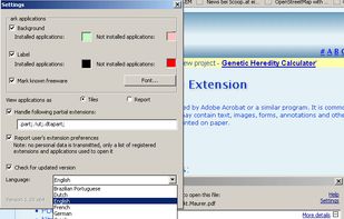Settings: 8 languages