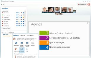 Communicate in the right way: Lync unifies voice and video calls, Lync Meetings, presence, and instant messaging (IM) in one easy-to-use client, making it simple to choose and switch between different forms of communication.