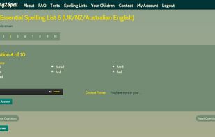 Spelling test in progress