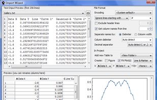 MagicPlot import wizard