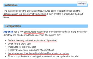 Configure default directory to install applications