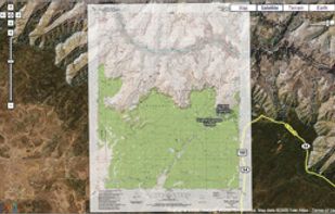 Overlay of Google Maps Google Earth embedded in browser