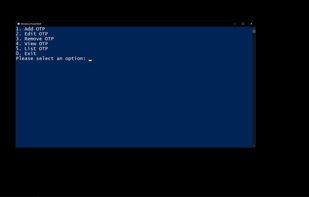 2faConsole options for adding, removing, editing, viewing OTPs.