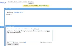 Google Moderator screenshot 1
