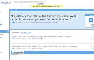 Google Moderator screenshot 3