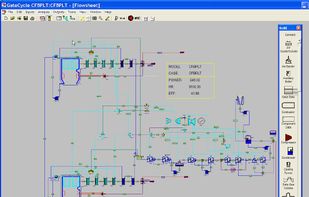 GateCycle flowsheet diagram for a boiler plant