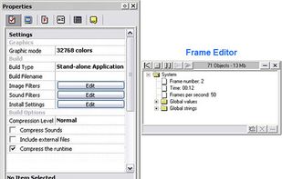 Properties and frame editor