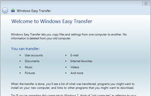 Windows Easy Transfer screenshot 1