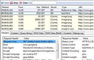 HttpFox screenshot 1