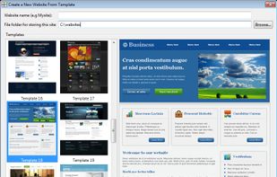Create new website from template