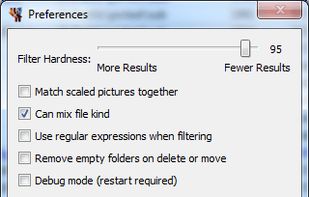 Preferences panel